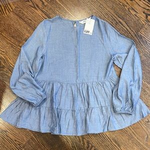 NWT Girls chambray top/tunic. H&M. Size 12-13